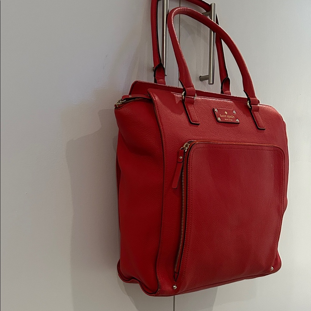 Kate Spade Red Tote Bag EUC - Picture 5 of 15